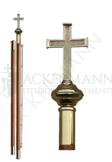Flag pole with brass church ornament Cross II